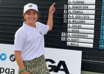 Surprise: Olivia Harland when she won the Faldo Futures Final at the Belfry