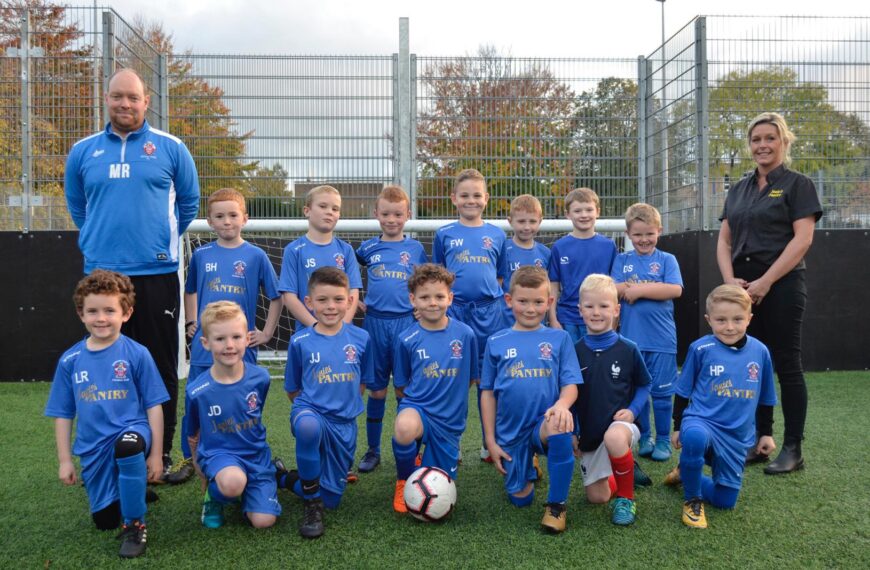 Youngsters at Barnard Castle Under-8s FC off to a winning start in their new strip