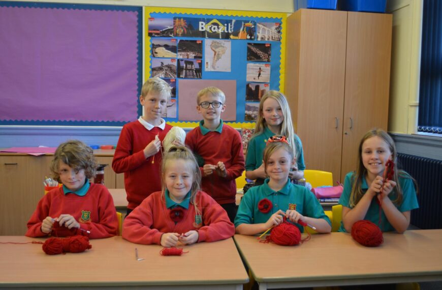 Young knitters make poppy tributes&hellip;