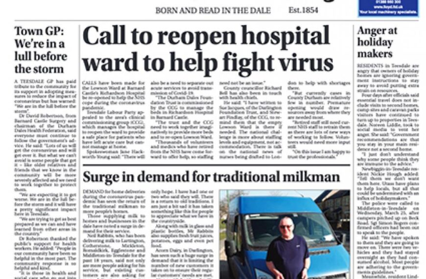 This week’s Teesdale Mercury is&hellip;