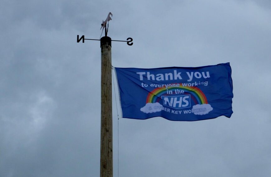 NHS flag raised over Ovington