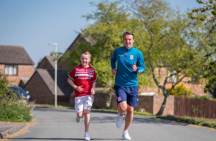 Football star runs to the…