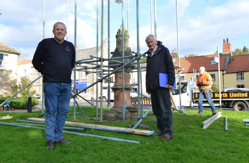 Work begins to restore historic fountain in Staindrop