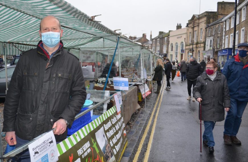 Stallholders out to impress as awards judge visits Barnard Castle Farmers’ Market