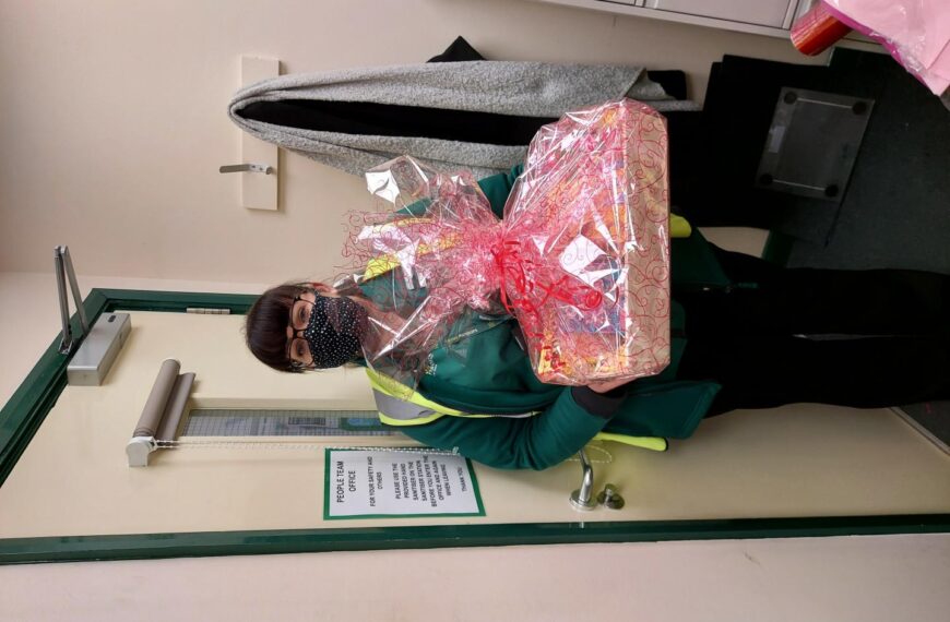 Gillian delivers books to school children