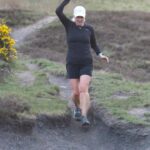 Barbara leads the way across Cockfield fell