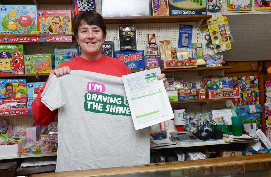 Braving the shave in her&hellip;