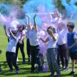 Clouds part for colourful school fun