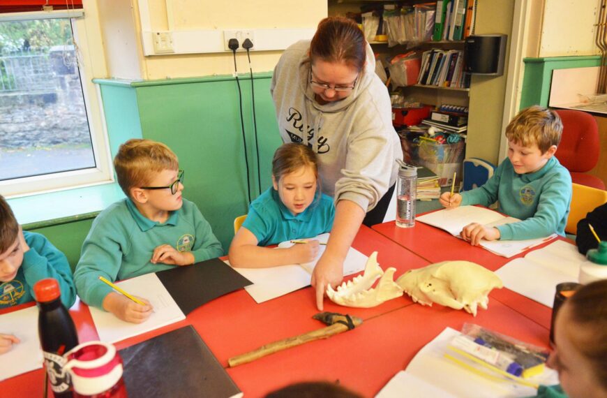 Pupils learn about life in Flintstone days
