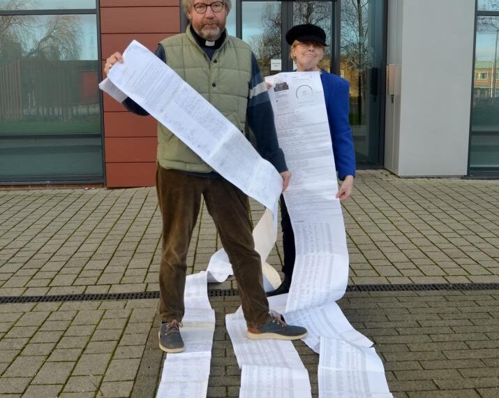 Village hall campaigners deliver 1,200-name&hellip;