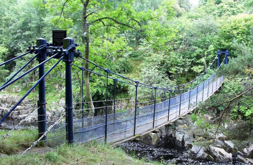 Historic Wynch Bridge at Low Force closed for repairs